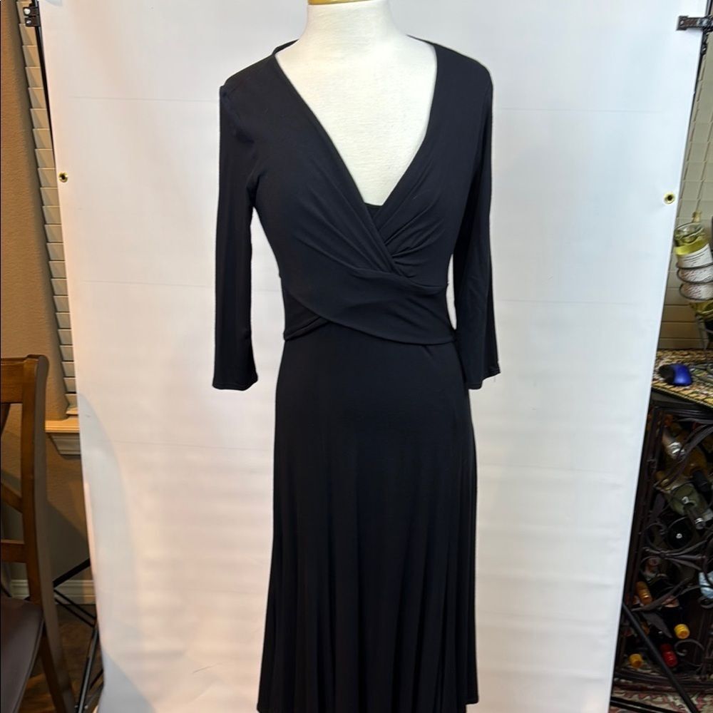 Jones New York Black Dress with 3/4 Length sleeves, Size 8